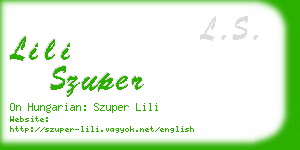 lili szuper business card